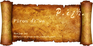 Piros Éva névjegykártya